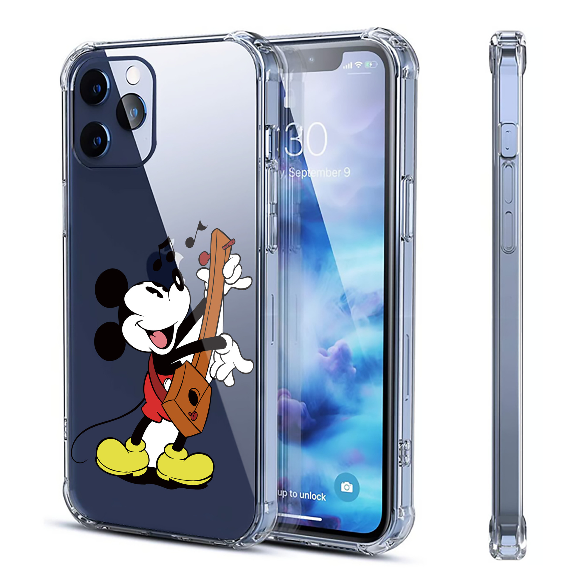（画像用） ミッキーマウス Mickey Mouse 【iPhone 12シリーズ対応】透明スマホケース（クリアソフトケース）